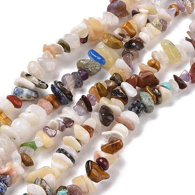 Natural & Synthetic Gemstone Chips Beads Strands G-L154-21-1