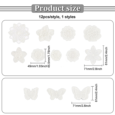12Pcs 12 Style Computerized Embroidery Lace Self Adhesive/Sew on Patches DIY-FG0004-01-1