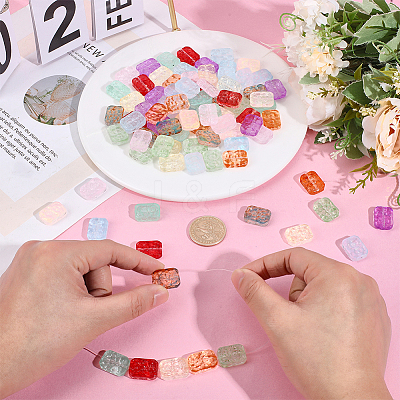 88Pcs 11 Colors Transparent Spray Painted Glass Beads GLAA-ME0001-36-1