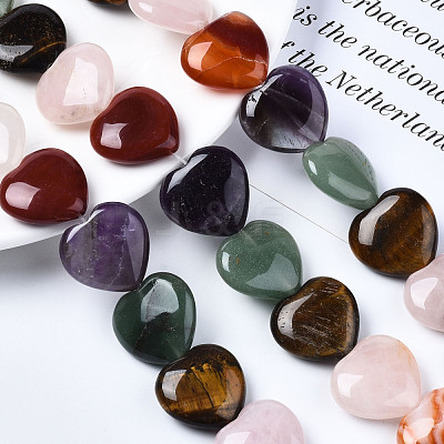 Natural Green Aventurine & Rose Quartz & Red Agate & Tiger Eye & Amethyst Beads Strands G-S364-096-1