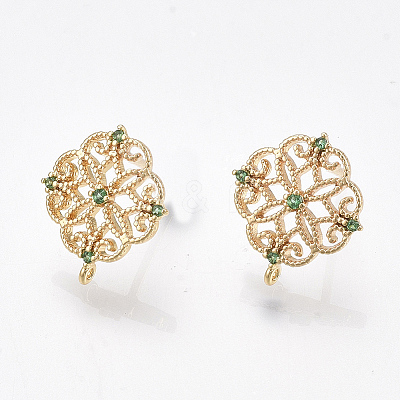 Brass Stud Earring Findings X-KK-T038-491B-1