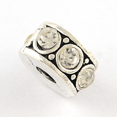 Brass Rhinestone European Clasps LS-KK-N291-01AS-07-1