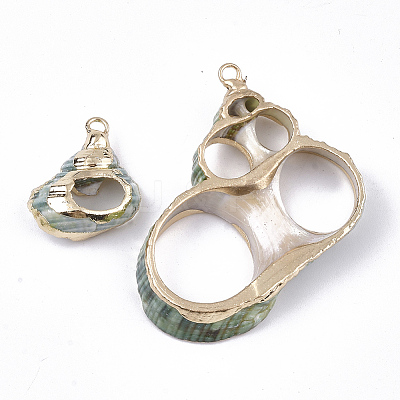 Electroplate Spiral Shell Pendants LS-SSHEL-S262-13-1