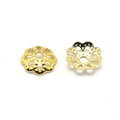 Brass Flower Bead Caps KK-O043-03G-1