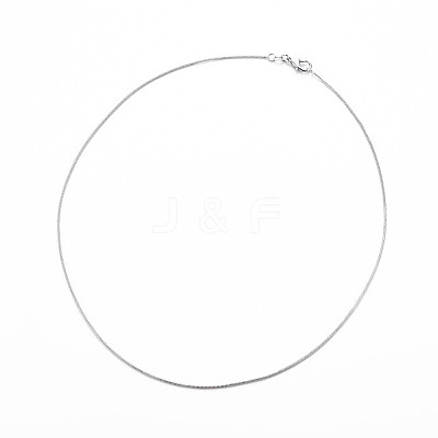 Brass Herringbone Chain Round Snake Chain Necklaces X-NJEW-Q285-01-1