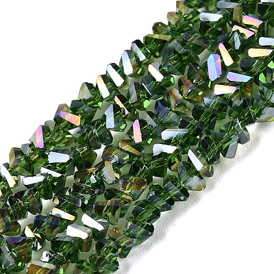 Electroplate Transparent Glass Beads Strands EGLA-Q139-01A-A21-1