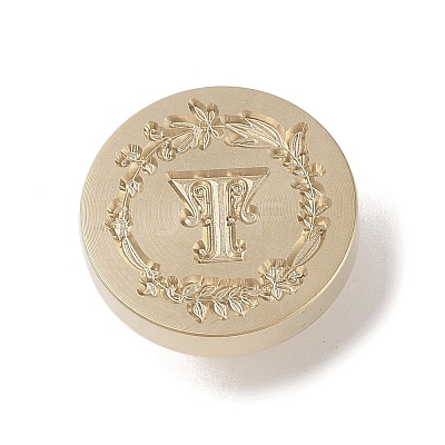 Golden Tone Wax Seal Brass Stamp Head DIY-B079-01G-T-1