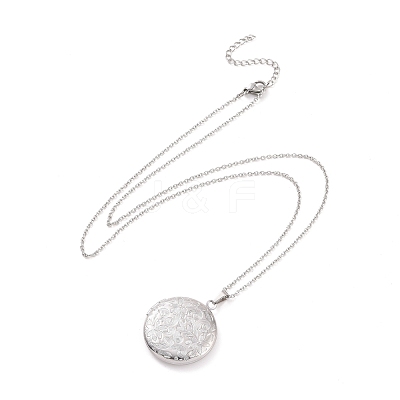 Non-Tarnish 304 Stainless Steel Locket Pendant Necklaces NJEW-F239-02P-1