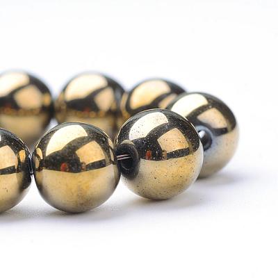 Non-magnetic Synthetic Hematite Beads Strands G-S096-4mm-8-1