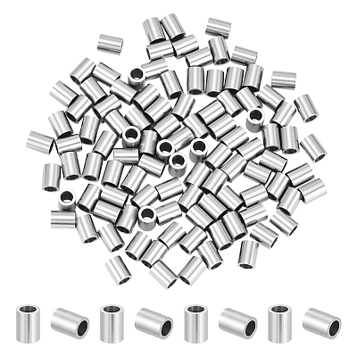 100Pcs 304 Stainless Steel Tube Beads STAS-UN0063-82A-P-1
