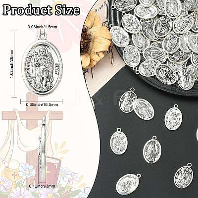 60Pcs 6 Styles Religion Tibetan Style Alloy Pendants FIND-CJ0005-79-1