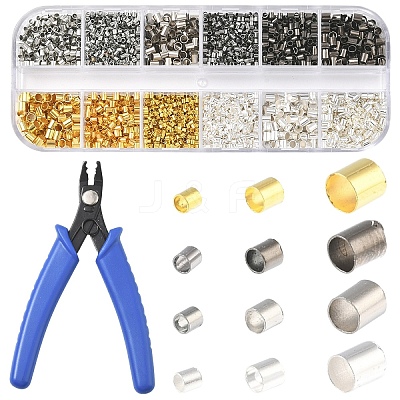 Tube Brass Crimp Beads DIY-YW0017-13-1