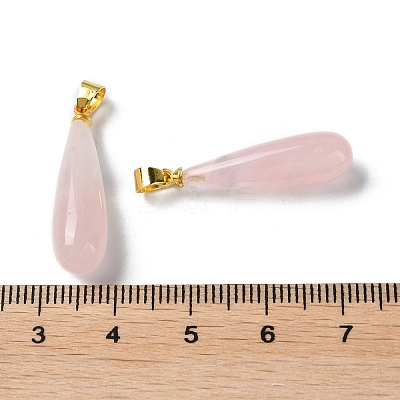 Natural Rose Quartz Teardrop Pendants G-Q005-03G-08-1