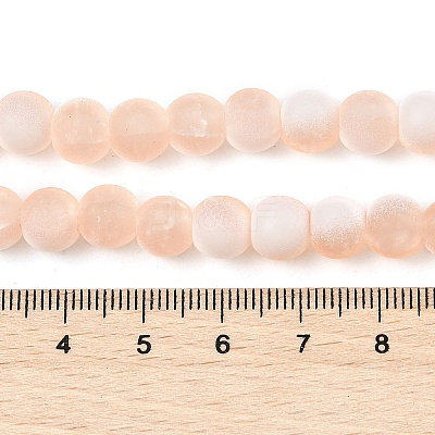 Frosted Crackle Glass Beads Strands GLAA-U001-6mm-M05-1
