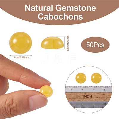 Natural White Jade Cabochons G-R416-12mm-06-1