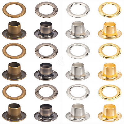 200 Sets 4 Colors Iron Grommet Eyelet Findings SCRA-GF0001-10A-04-1