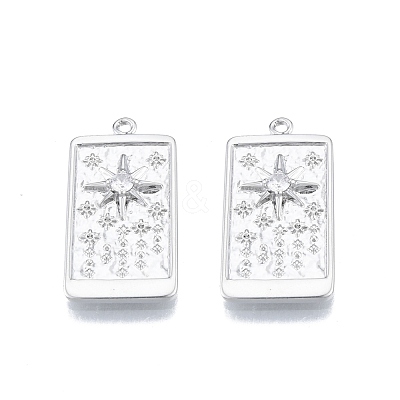 Brass Micro Pave Clear Cubic Zirconia Pendants KK-G432-18P-1