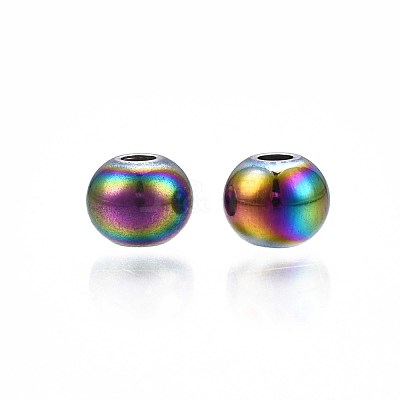 Rack Plating Rainbow Color 304 Stainless Steel Beads STAS-S119-081B-01-1