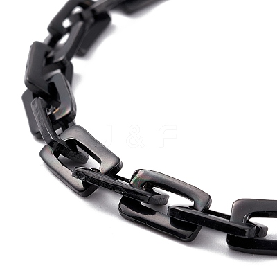 PVD Vacuum Plating Rectangle 201 Stainless Steel Chain Bracelets BJEW-N240-06EB-1