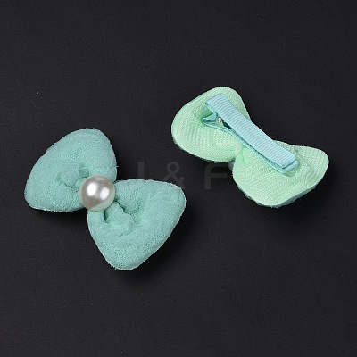 5 Pair 5 Style Bowknot & Flower Polyester Alligator Hair Clips PHAR-C012-01B-1