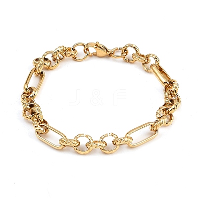 304 Stainless Steel Figaro Chain Bracelets for Women BJEW-Z143-06G-1