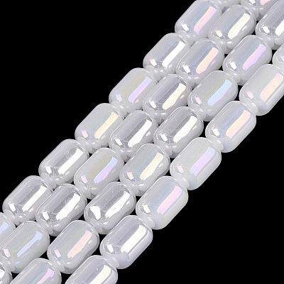 Electroplate Imitation Jade Glass Beads Strands EGLA-Q132-03B-B01-1