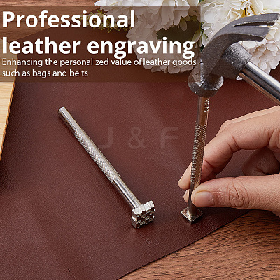 2Pcs 2 Styles DIY Alloy Steel Leathercraft Stamps TOOL-GF0003-53A-1