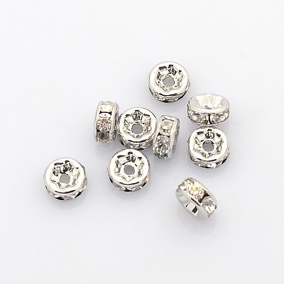 Brass Rhinestone Spacer Beads X-RB-A014-Z6mm-01P-NF-1