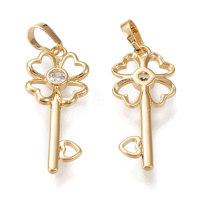 Brass Micro Pave Cubic Zirconia Pendants KK-K246-33G-1