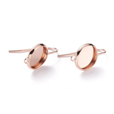 304 Stainless Steel Earring Settings LS-STAS-O141-02RG-1