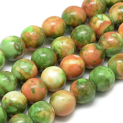 Synthetic Ocean White Jade Beads Strands G-S254-6mm-C02-1
