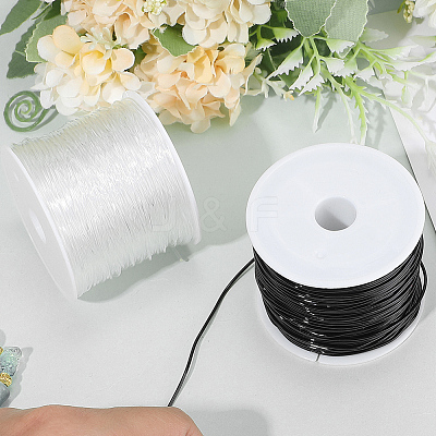 2Rolls 2 Colors Round Crystal Elastic Stretch Thread EW-PA0001-01A-1