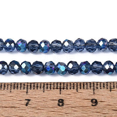 Electroplate Transparent Glass Beads Strands EGLA-N054-T4mm-A02-1