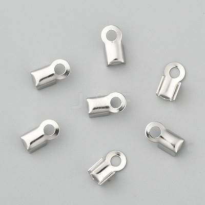 Tarnish Resistant 304 Stainless Steel Fold Over Crimp Cord Ends X-STAS-M009-01A-1