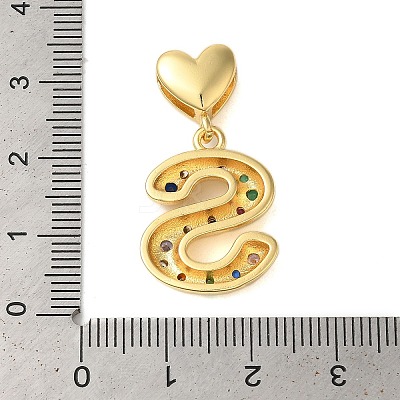 Rack Plating Brass Micro Pave Clear Cubic Zirconia Perdants KK-C067-12G-S-1