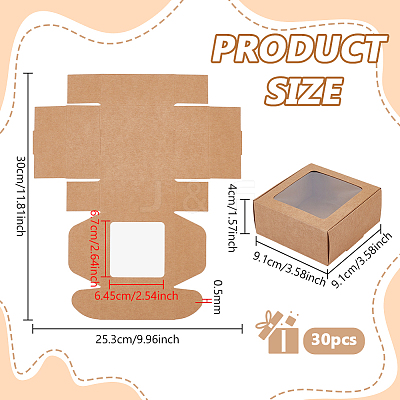 Foldable Creative Kraft Paper Mailer Boxes with Visible Window CON-WH0113-08B-02-1