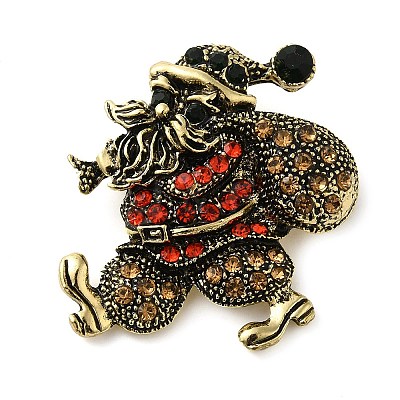 Christmas Alloy Colorful Rhinestone Brooches LS-JEWB-U009-10A-1