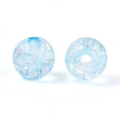 Transparent Crackle Acrylic Beads CACR-R008-8mm-07-1