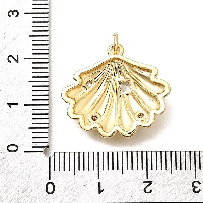 Brass Micro Pave Cubic Zirconia Pendants KK-S508-38G-1