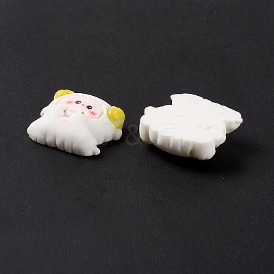 Spray Painted Resin Cabochons RESI-G031-09-1