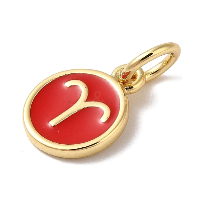 Real 18K Gold Plated Brass Enamel Charms KK-L216-001G-J03-1