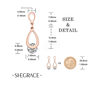Stainless Steel Dangle Stud Earrings JE690A-1
