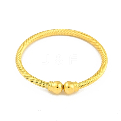 Round Brass Open Cuff Bangles BJEW-Z074-02G-1