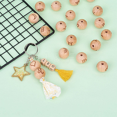 Natural Undyed Beech Beads WOOD-BT0001-04-1