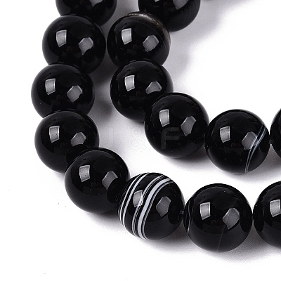 Natural Banded Agate Beads Strands G-Q608-18A-1