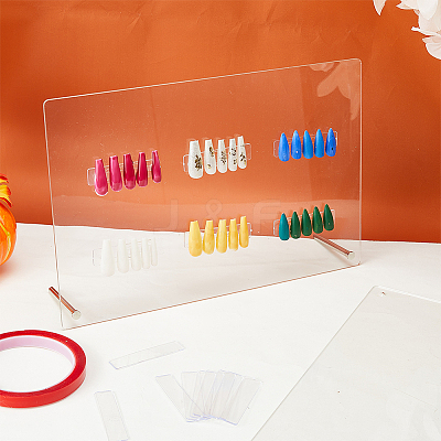 2Pcs Rectangle Acrylic Nail Art Display Board MRMJ-FH0001-62-1