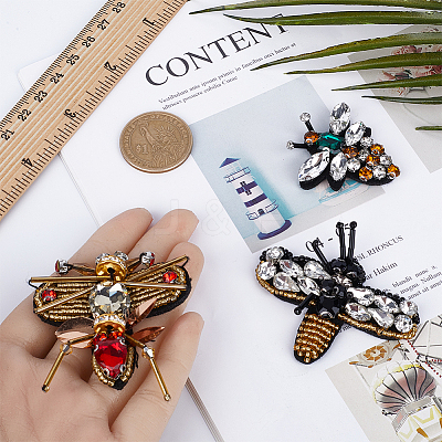 3Pcs 3 Style Bees Shape Felt Sew on Appliques DIY-GF0008-65-1
