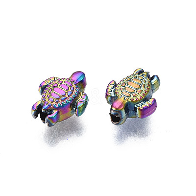 Rack Plating Rainbow Color Alloy Beads PALLOY-S180-343-1