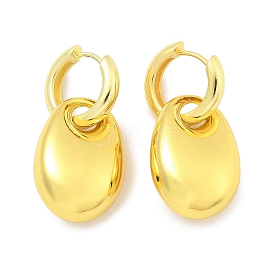 Oval Brass Hoop Earrings for Women EJEW-U057-06A-01G-1