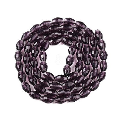 Transparent Glass Beads Strands EGLA-A037-T6x8mm-D14-1